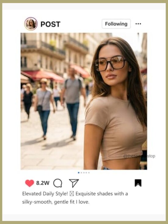 Retro Oversized Aviator Sunglasses Square Double Bridge UV Protection main image 6